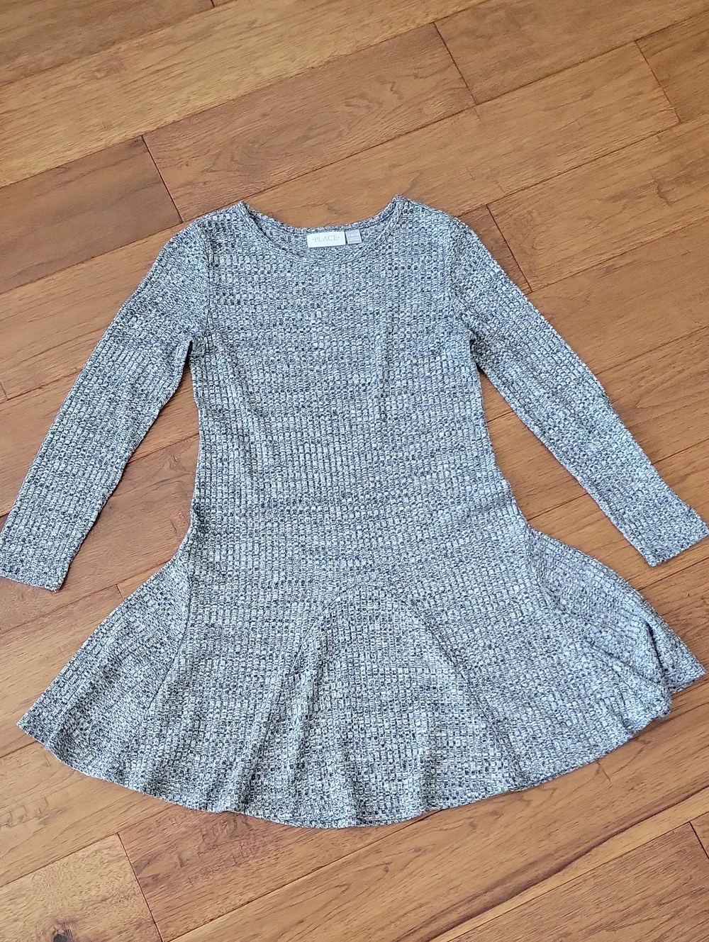 The Children's Place Girls' Gray Knit Long-Sleeve Swing Dress Size 10/12